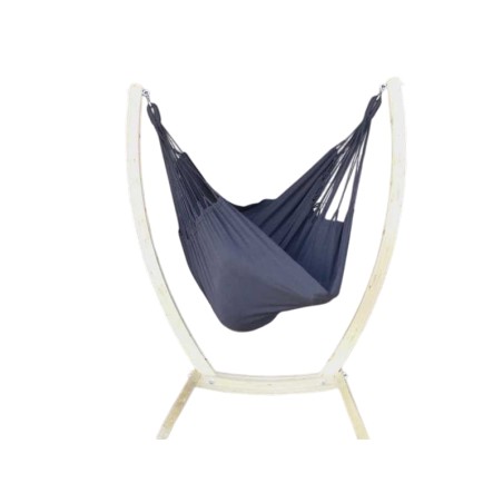 hamac chaise noir avec support de hamac sur fond blanc