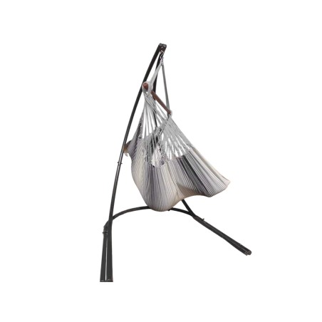 Hamac chaise gris multicolore avec support sur fond blanc