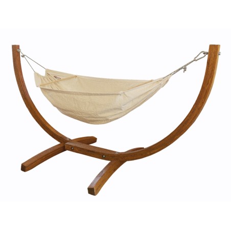 Hamac bebe avec support en bois sur fond blanc