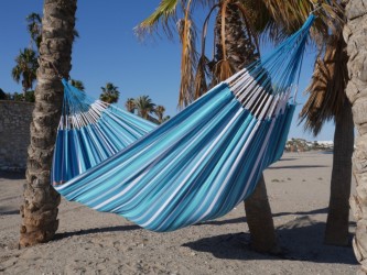 hamac bleu blanc