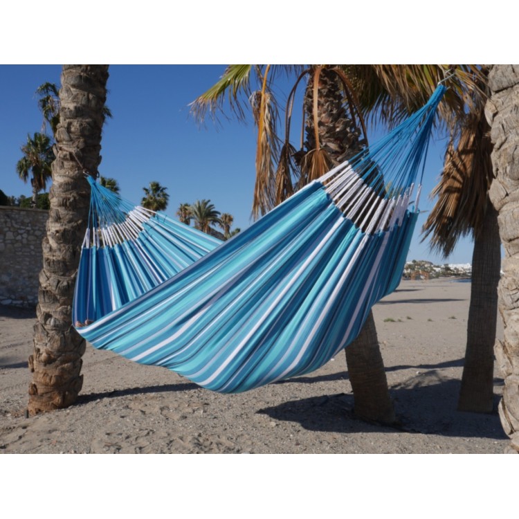 hamac bleu blanc