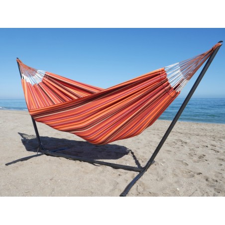 hamac orange avec support en metal