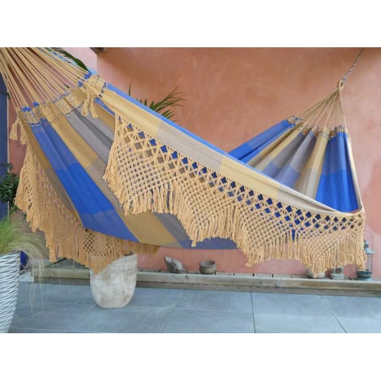 Hamac luxe bleu caramel