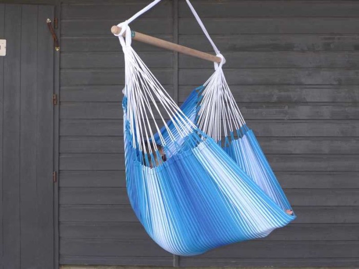 Hamac chaise bleu blanche