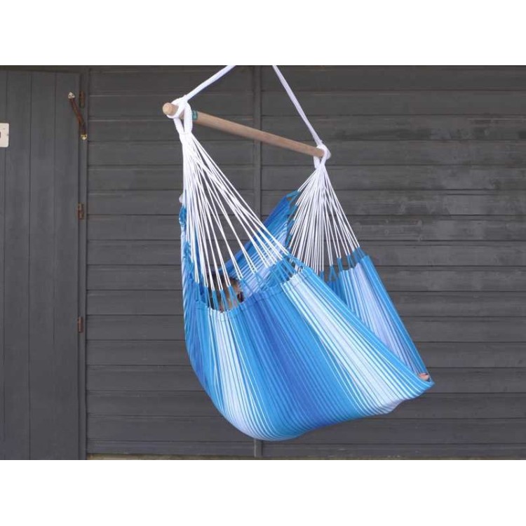 Hamac chaise bleu blanche
