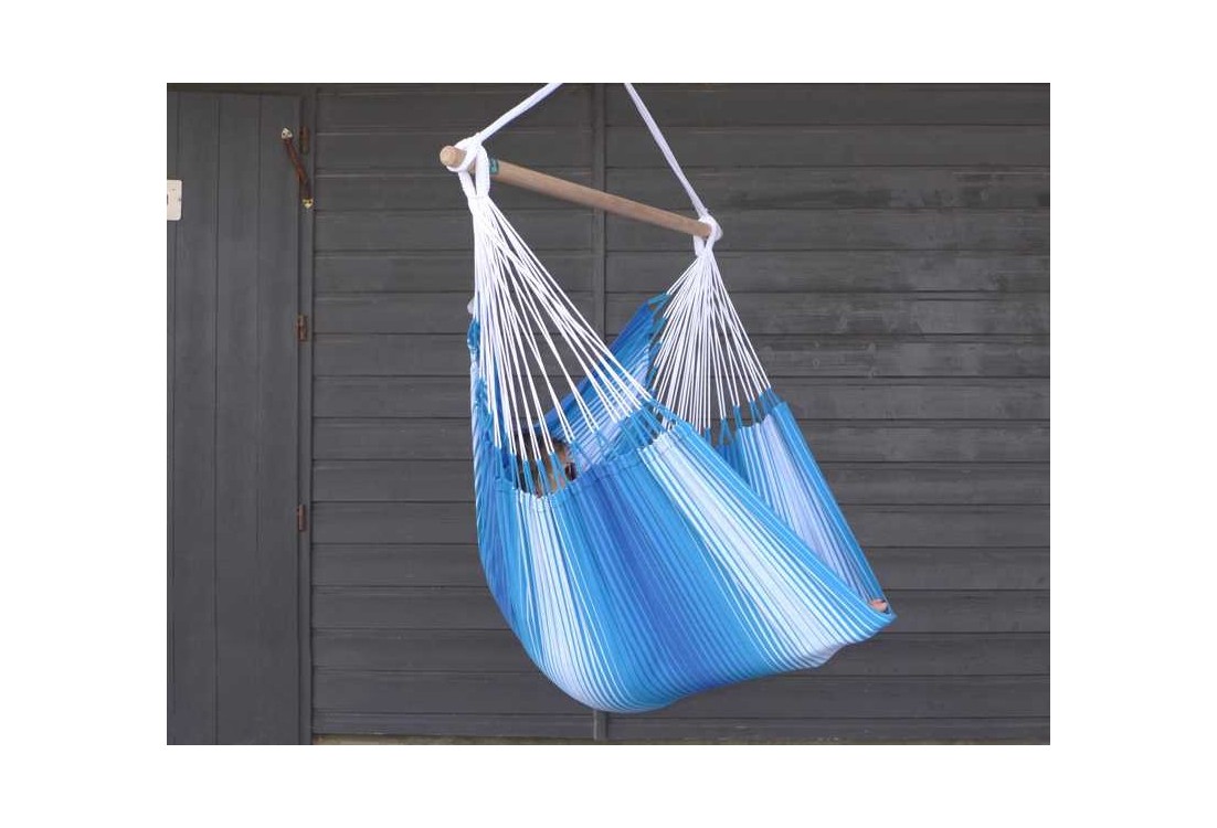Hamac chaise bleu blanche