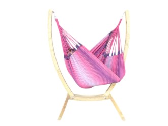 Hamaca silla XXL con soporte Paquito 3 rosas