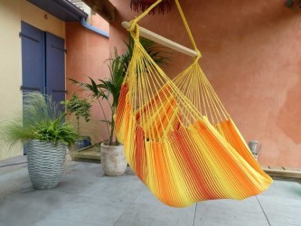 Hamac chaise jaune orange