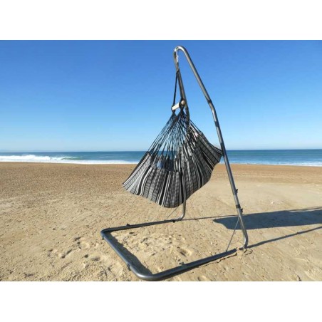 hamac chaise gris avec support