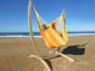 hamac-chaise orange avec support