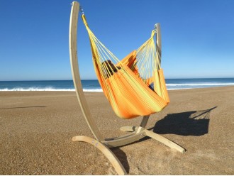 hamac-chaise orange avec support