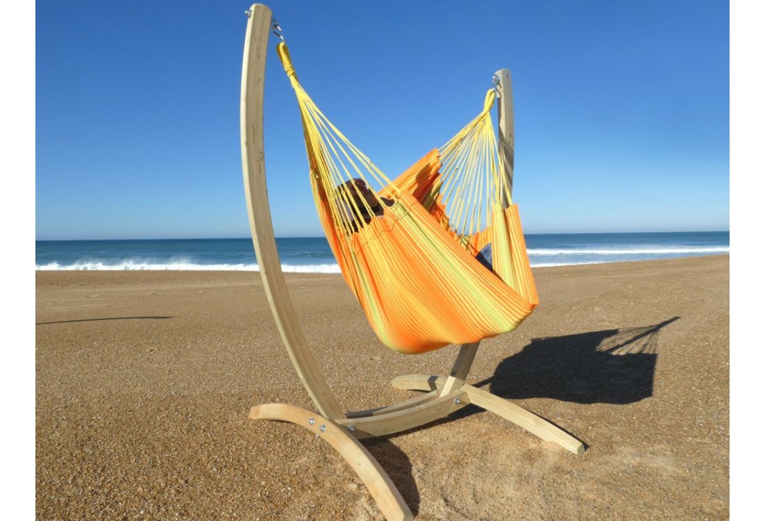 hamac-chaise orange avec support