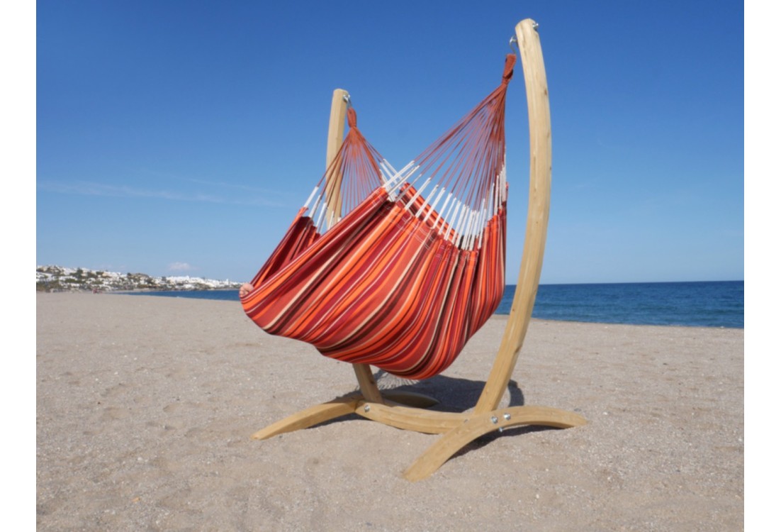 Hamac chaise XXL orange sur pied