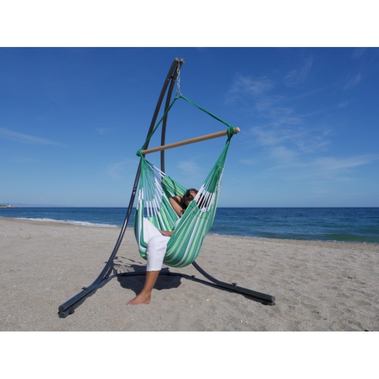 hamac chaise vert sur support