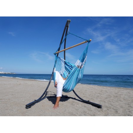 Hamac chaise bleue sur support