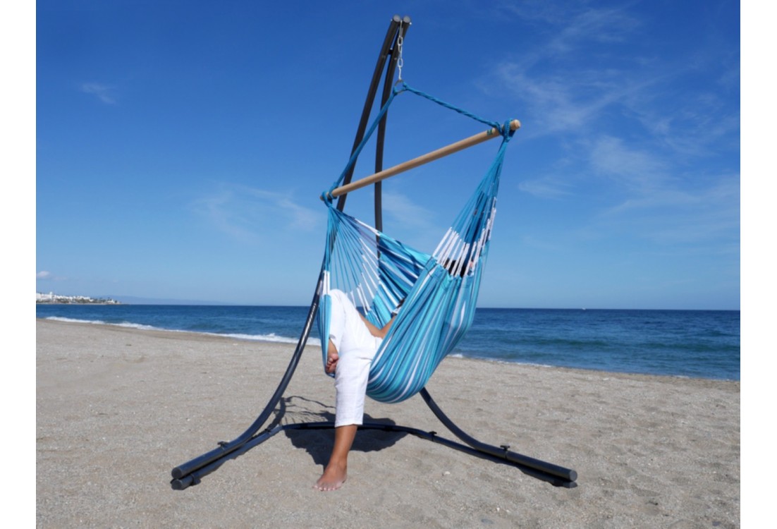 Hamac chaise bleue sur support