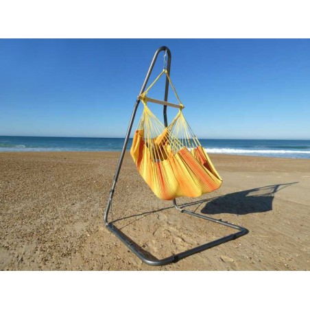 hamac chaise jaune avec support