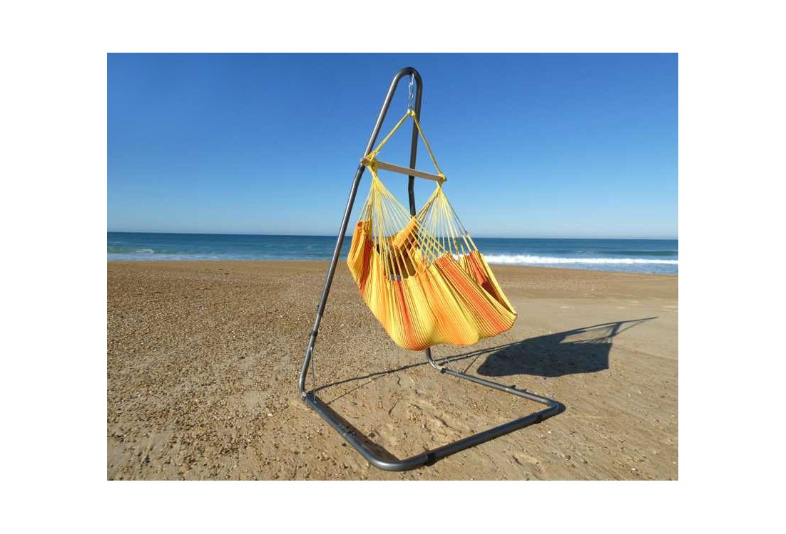 hamac chaise jaune avec support