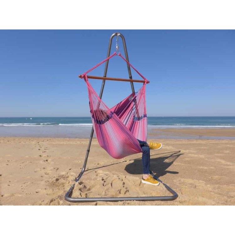 Chaise hamac rose avec support