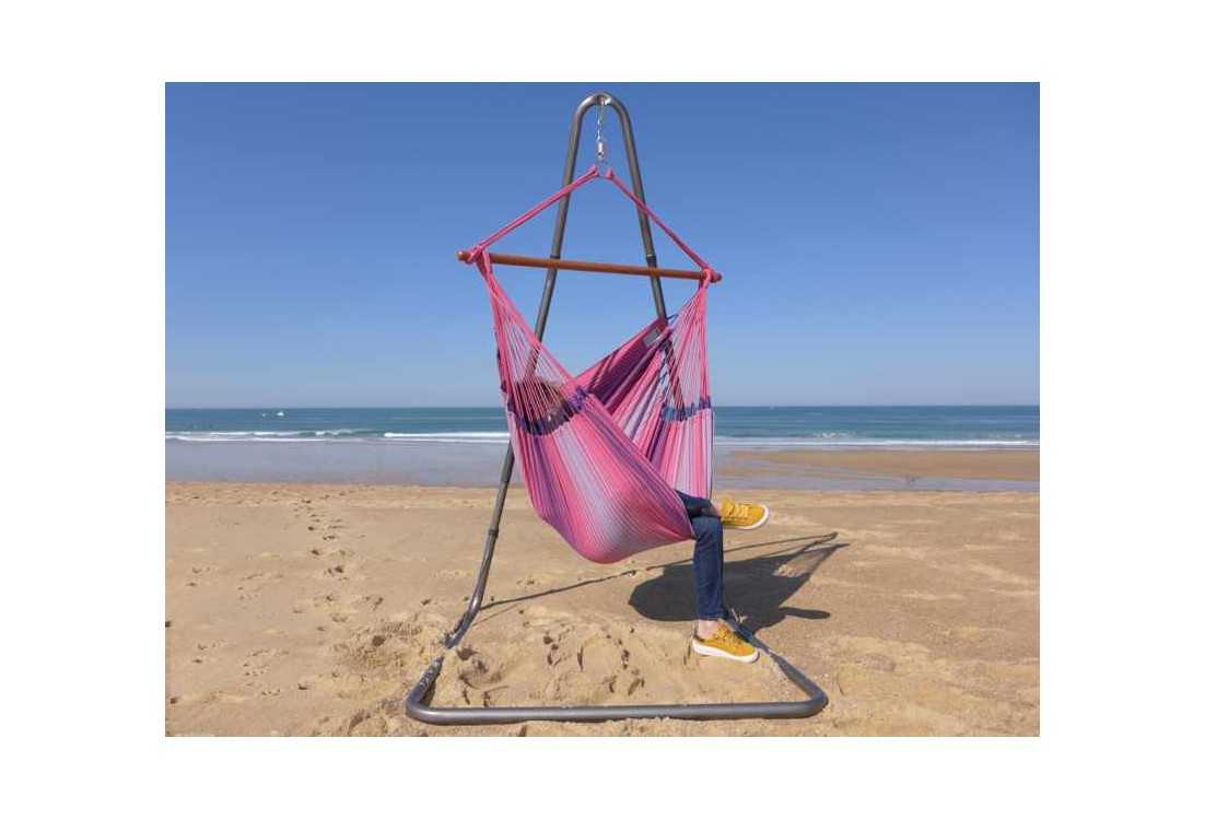 Chaise hamac rose avec support