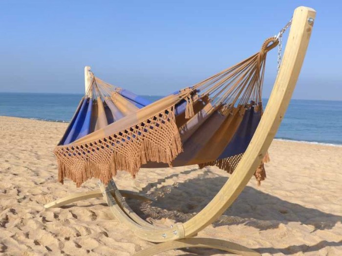 Hamac caramel avec support