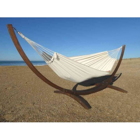 Hamac ecru avec suppport en bois