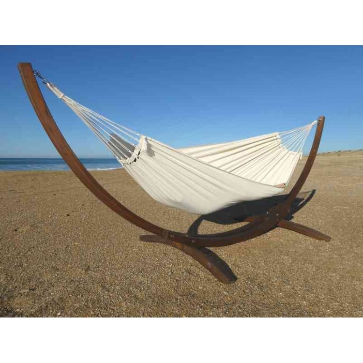 Hamac ecru avec suppport en bois