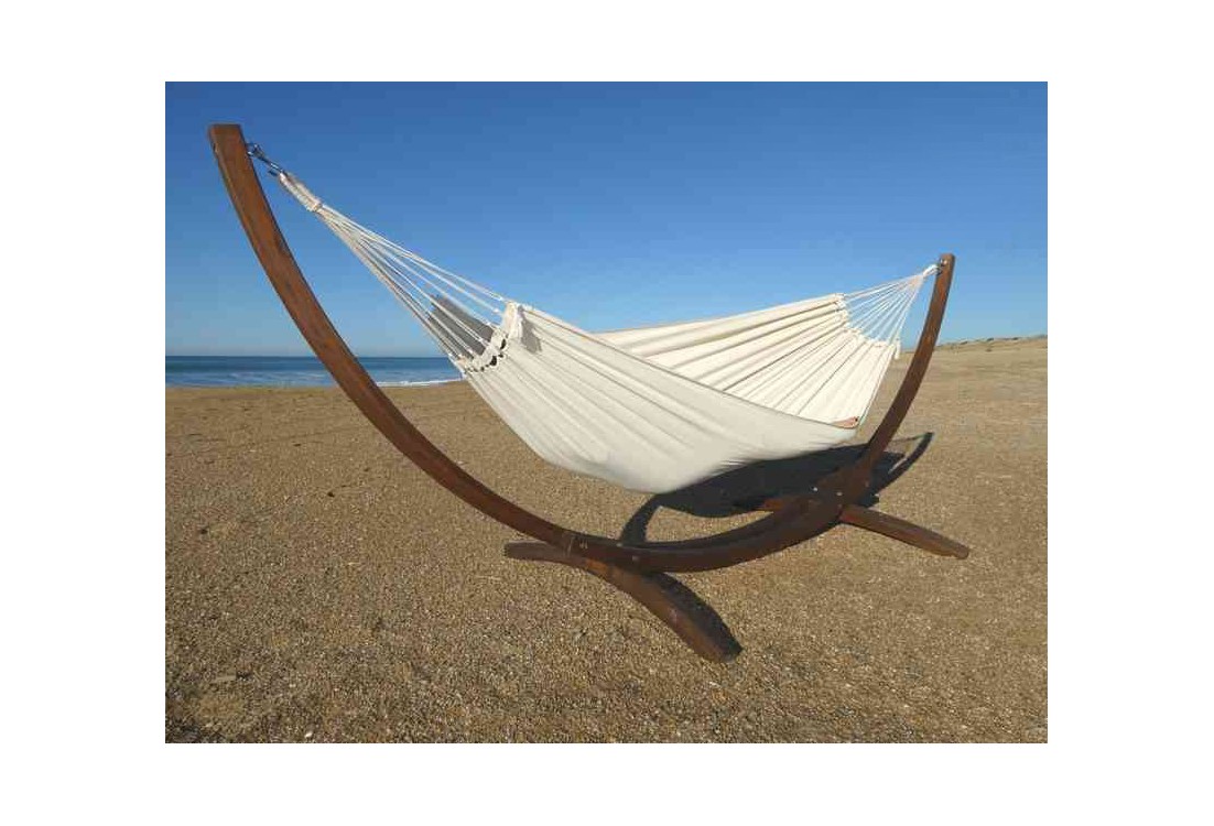 Hamac ecru avec suppport en bois