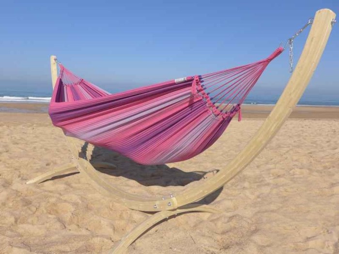 Hamac sur pied rose