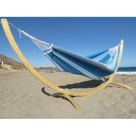 hamac bleu blanc avec support