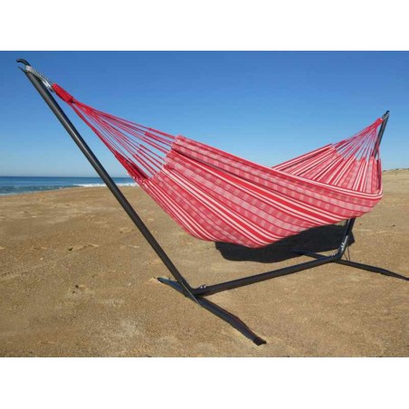 hamac avec support metal rouge