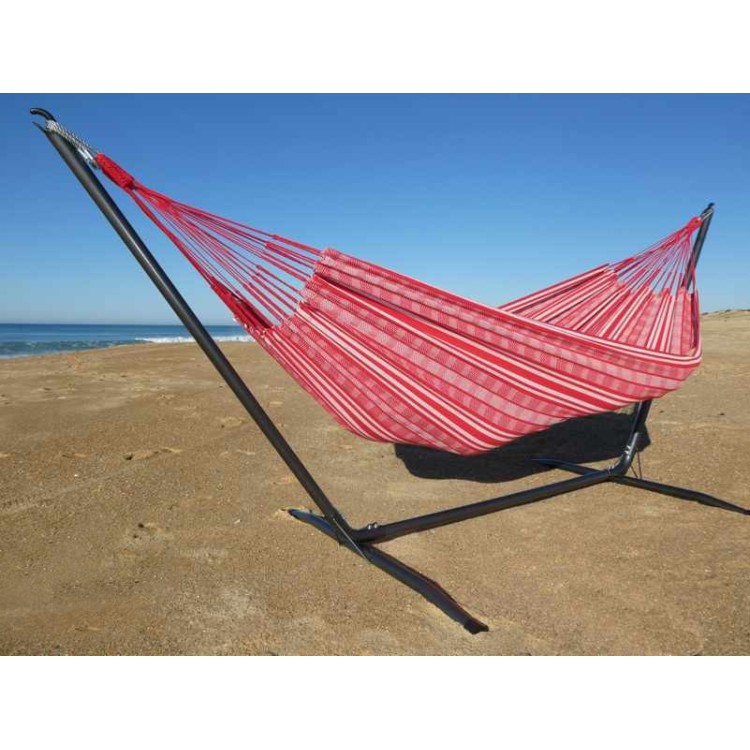 hamac avec support metal rouge