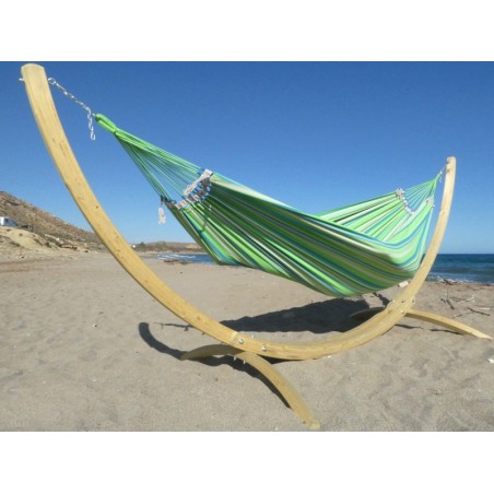 hamac sur pied bois vert