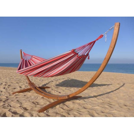 HAMAC AVEC SUPPORT ROUGE