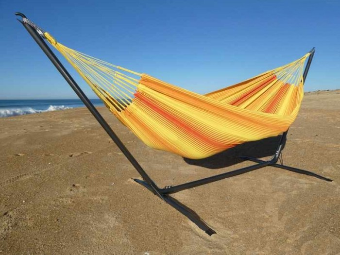 HAMAC ORANGE AVEC SUPPORT