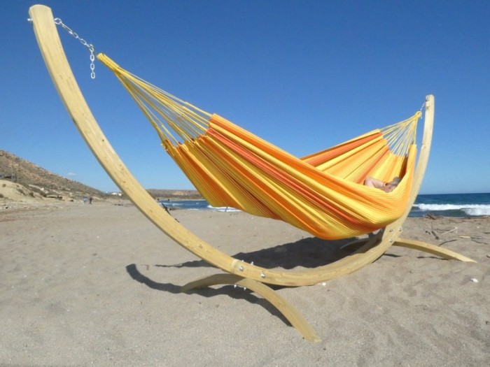 hamac orange avec support