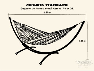Support de hamac o pied de hamac métallique Azteka Relax XL, compatible avec les hamacs XL