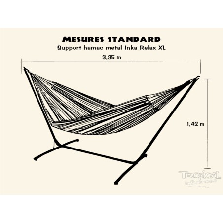 Support de hamac o pied de hamac métallique INKA Relax XL, compatible avec les hamacs XL