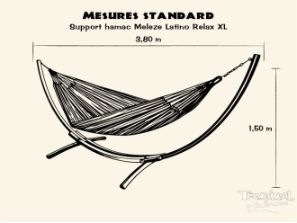 Support de hamac o pied de hamac en bois Meleze Latino relax XL, compatible avec les hamacs XL