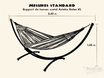 Dessin détaillée du support en métal de hamac, compatible avec les hamacs XL