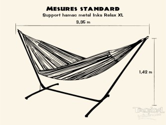 Support de hamac o pied de hamac métallique INKA Relax XL, compatible avec les hamacs XXL
