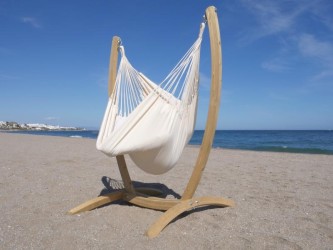 HAMAC CHAISE ECRU AVAC SUPPORT BOIS