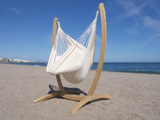 HAMAC CHAISE ECRU AVAC SUPPORT BOIS