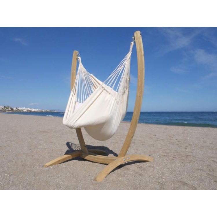 HAMAC CHAISE ECRU AVAC SUPPORT BOIS