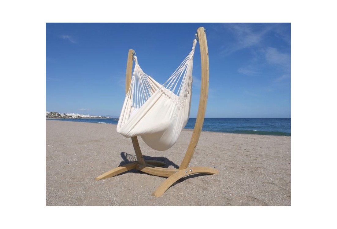 HAMAC CHAISE ECRU AVAC SUPPORT BOIS
