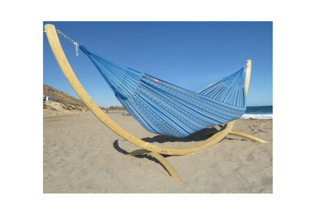 Hamac bleu +support en bois