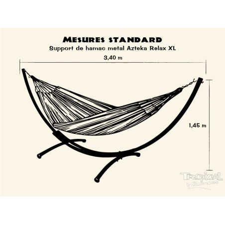 Support de hamac o pied de hamac métallique Azteka Relax XL, compatible avec les hamacs XXL