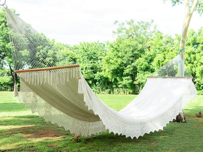 Hamac à barre super géant 11 mètres ecru