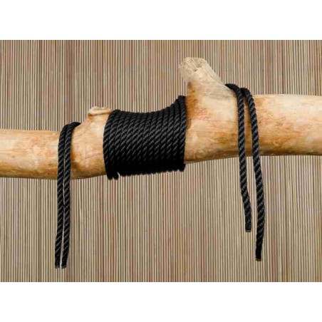 Corde pour hamac noire 8mm 3 torons