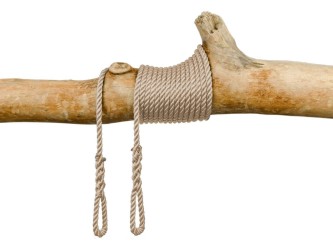 Beige spliced ropes